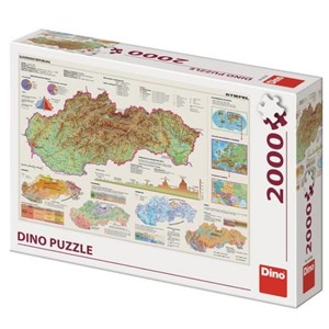 Dino (56120) - "Map of Slovakia" - 2000 brikker puslespil