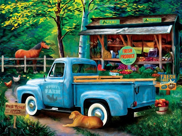 SunsOut (28863) - Tom Wood: "Woodys Farm Stand" - 1000 brikker puslespil