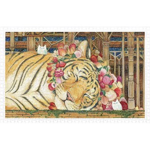 Pintoo (h2146) - Cotton Lion: "Goodnight Tiger" - 1000 brikker puslespil