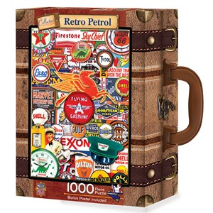 MasterPieces (71815) - "Puzzle in Suitcase, Retro Petrol" - 1000 brikker puslespil