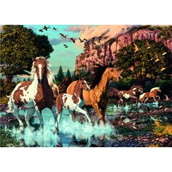 Dino (53264) - "Horses" - 1000 brikker puslespil