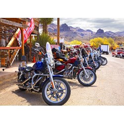 Bluebird Puzzle (70067) - "Rt 66 Fun Run Oatman Motorcycles 4-16 8377" - 1000 brikker puslespil