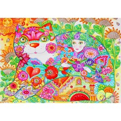 Bluebird Puzzle (70415) - Oxana Zaika: "Flowers" - 1000 brikker puslespil