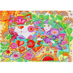Bluebird Puzzle (70415) - Oxana Zaika: "Flowers" - 1000 brikker puslespil
