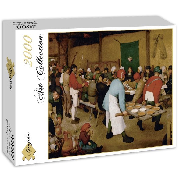 Grafika (00626) - Pieter Brueghel the Elder: "Peasant Wedding, 1567-1568" - 2000 brikker puslespil