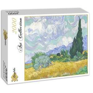 Grafika (00686) - Vincent van Gogh: "Champ de Blé avec Cyprès, 1899" - 2000 brikker puslespil