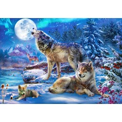 Bluebird Puzzle (70147) - Jan Patrik Krasny: "Winter Wolf Family" - 1500 brikker puslespil