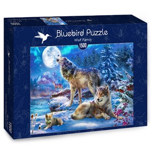 Bluebird Puzzle (70147) - Jan Patrik Krasny: "Winter Wolf Family" - 1500 brikker puslespil