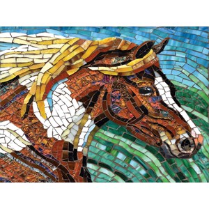 SunsOut (70701) - Cynthie Fisher: "Stained Glass Horse" - 1000 brikker puslespil