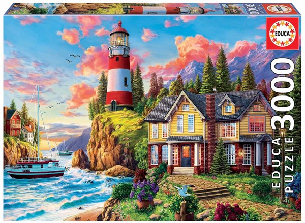 Educa (18507) - "Lighthouse Near The Ocean" - 3000 brikker puslespil