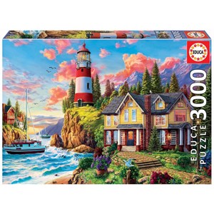 Educa (18507) - "Lighthouse Near The Ocean" - 3000 brikker puslespil