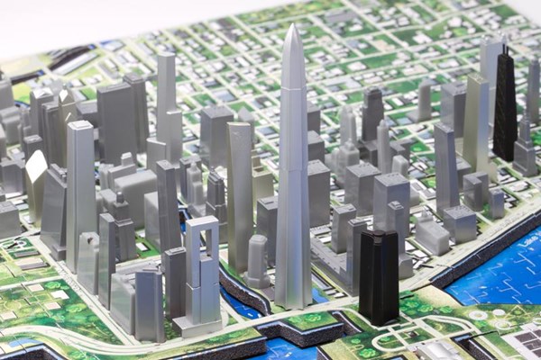 4D Cityscape (40014) - "Chicago" - 950 brikker puslespil