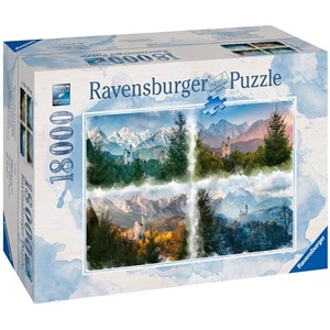 Ravensburger (16137) - "Eventyrslot i 4 sæsoner (Neuschwanstein)" - 18000 brikker puslespil