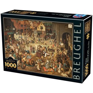 D-Toys (76885) - Pieter Brueghel the Elder: "The Fight Between Carnival and Lent" - 1000 brikker puslespil