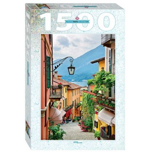 Step Puzzle (83065) - "Street view in Bellagio and lake Como, Italy" - 1500 brikker puslespil