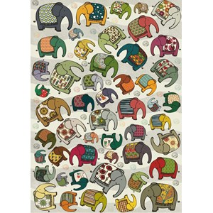 Deico (75437) - "Elefanter" - 1000 brikker puslespil