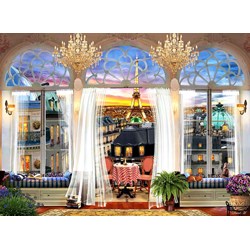 Anatolian (1091) - "Tagterrasse ved eiffel tårnet i Paris" - 1000 brikker puslespil