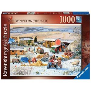 Ravensburger (16478) - "Winter on the Farm" - 1000 brikker puslespil