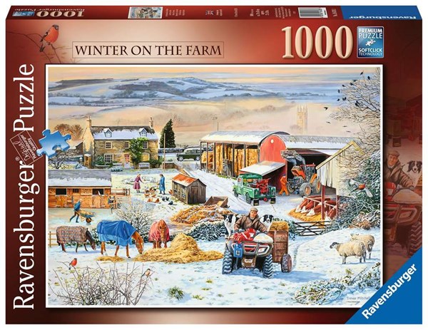 Ravensburger (16478) - "Winter on the Farm" - 1000 brikker puslespil