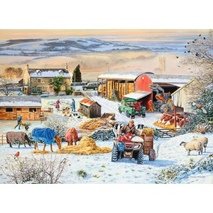 Ravensburger (16478) - "Winter on the Farm" - 1000 brikker puslespil
