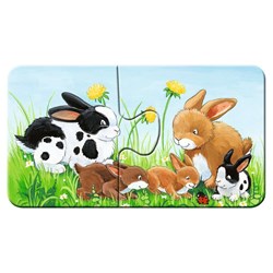 Ravensburger (05072) - "Animal Families on the Farm" - 2 brikker puslespil