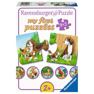 Ravensburger (05072) - "Animal Families on the Farm" - 2 brikker puslespil