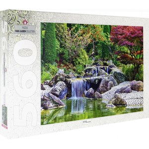 Step Puzzle (78103) - "Waterfall At Japanese Garden, Bonn, Germany" - 560 brikker puslespil