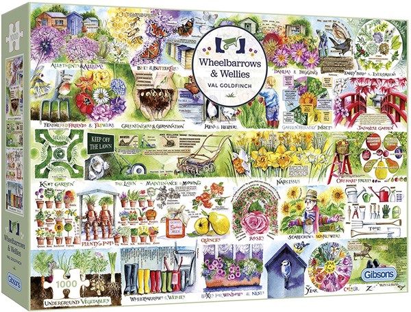 Gibsons (G7106) - Val Goldfinch: "Wheelbarrows & Wellies" - 1000 brikker puslespil