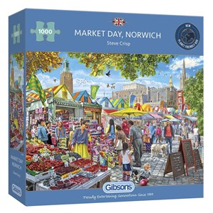 Gibsons (G6297) - Steve Crisp: "Market Day Norwich" - 1000 brikker puslespil