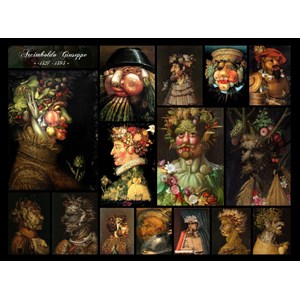 Grafika (00846) - Giuseppe Arcimboldo: "Arcimboldo Giuseppe, Collage" - 2000 brikker puslespil