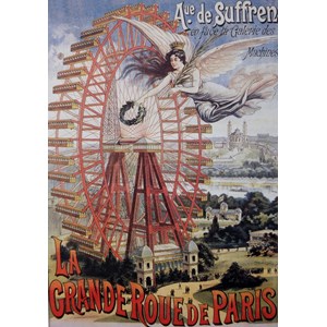 Grafika (00622) - "Affiche Publicitaire pour la Grande Roue de Paris, 1910" - 1000 brikker puslespil