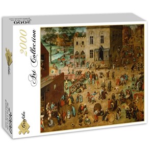 Grafika (00709) - Pieter Brueghel the Elder: "Children's Games, 1560" - 2000 brikker puslespil