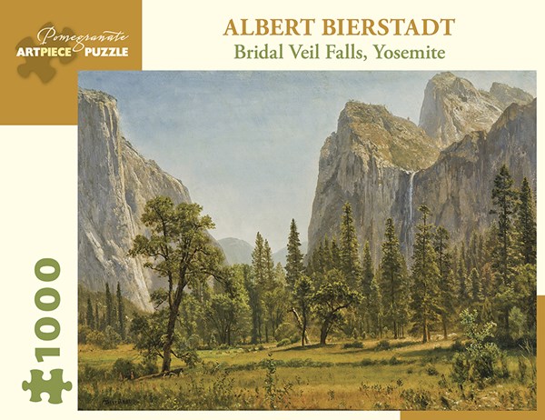 Pomegranate (aa1029) - Albert Bierstadt: "Bridal Veil Falls, Yosemite Valley, California" - 1000 brikker puslespil