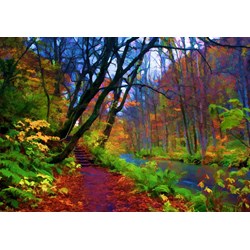 Grafika (01664) - "Stylized Autumn Forest" - 1000 brikker puslespil