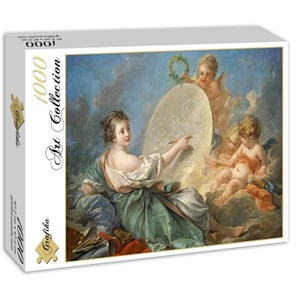 Grafika (01794) - François Boucher: "Allegory of Painting, 1765" - 1000 brikker puslespil