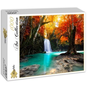 Grafika (01141) - "Deep Forest Waterfall" - 1000 brikker puslespil