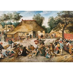 Grafika (00696) - Pieter Brueghel the Elder: "The Peasant Wedding, 1568" - 1000 brikker puslespil