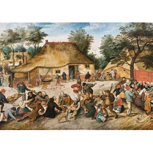 Grafika (00696) - Pieter Brueghel the Elder: "The Peasant Wedding, 1568" - 1000 brikker puslespil