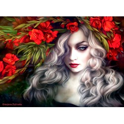 Anatolian (1086) - "Kvinde og roser" - 1000 brikker puslespil