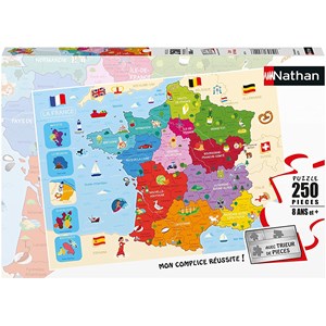 Nathan (86875) - "Map of France" - 250 brikker puslespil