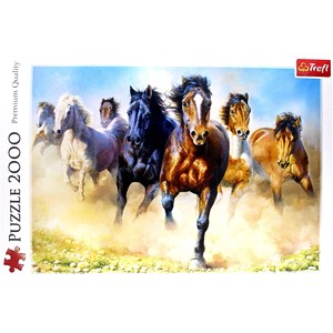 Trefl (27098) - "Galloping Herd of Horses" - 2000 brikker puslespil