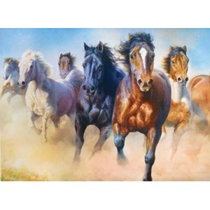 Trefl (27098) - "Galloping Herd of Horses" - 2000 brikker puslespil