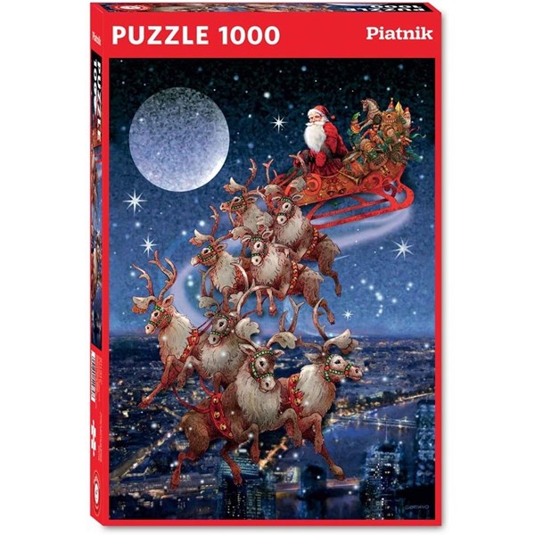 Piatnik (5497) - "Santa's Flying Sleigh" - 1000 brikker puslespil