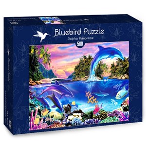 Bluebird Puzzle (70132) - Robin Koni: "Dolphin Panorama" - 500 brikker puslespil