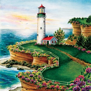 SunsOut (45622) - "Lighthouse Sunset" - 500 brikker puslespil