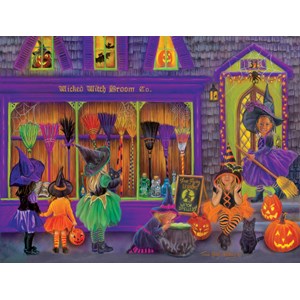 SunsOut (35970) - Tricia Reilly-Matthews: "Witch Broom Shop" - 300 brikker puslespil