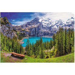 Trefl (26166) - "Lake Oeschinen, Alps, Switzerland" - 1500 brikker puslespil