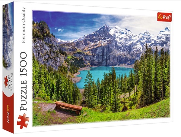 Trefl (26166) - "Lake Oeschinen, Alps, Switzerland" - 1500 brikker puslespil