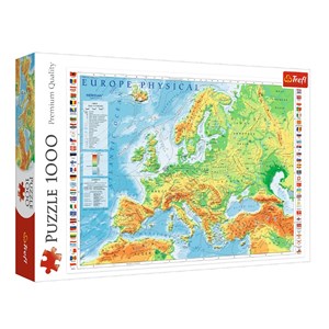 Trefl (10605) - "Europe Physical Map" - 1000 brikker puslespil