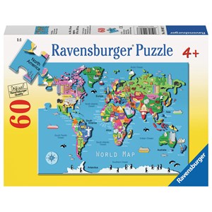 Ravensburger (09607) - "World Map" - 60 brikker puslespil